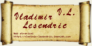 Vladimir Lesendrić vizit kartica